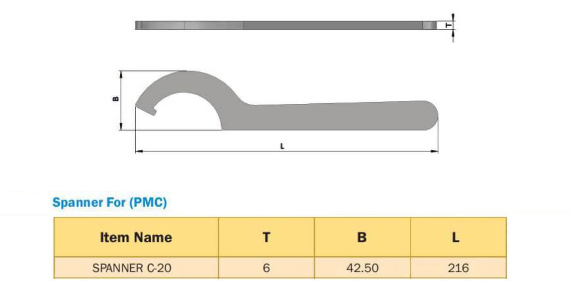 SPANNER C20 For Power Milling Chuck